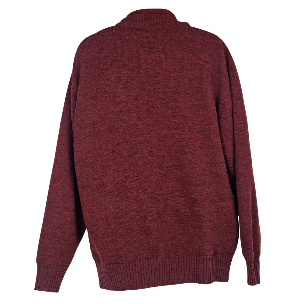 Orvis Full Zip Wool Sweater Jacket XL Burgundy Red Shooting Hunting Countryside